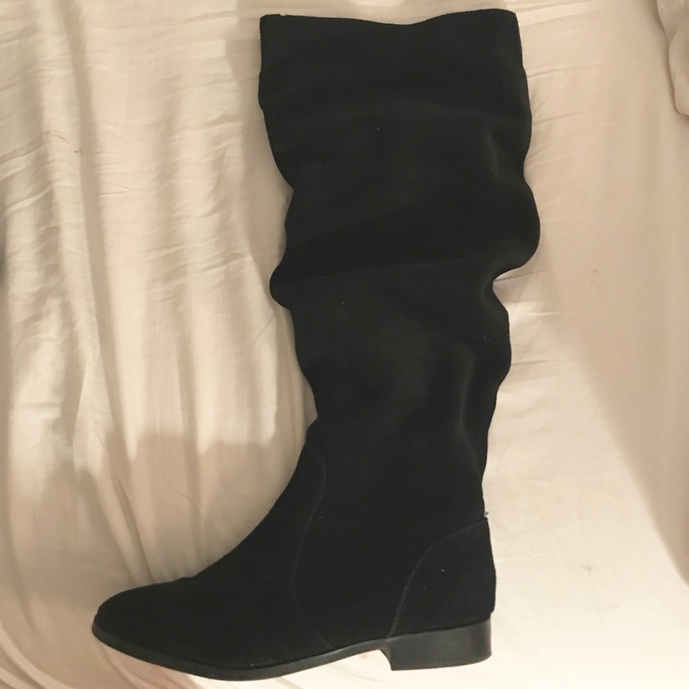 Steve Madden Black Suede Slouch Beacon Boots